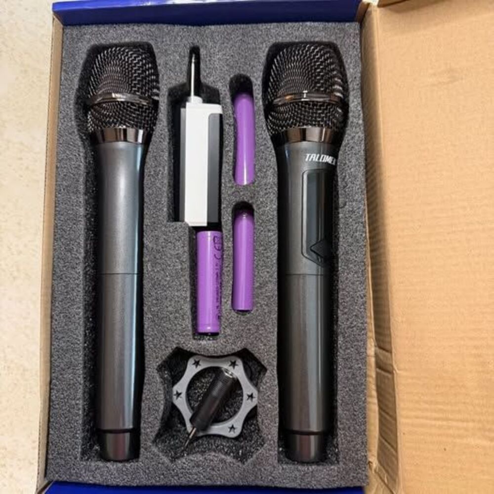 TALOMEN Wireless Vocal Microphone Set 2 Handheld Condenser Mics OPEN BOX